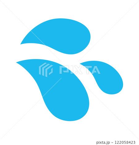 雫　汗　単体　アイコン　水色　ベクター　液体	 122058423