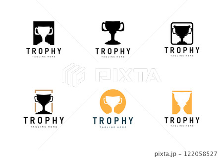 Championship Cup Trophy Logo Illustration Award Winner Template Design 122058527
