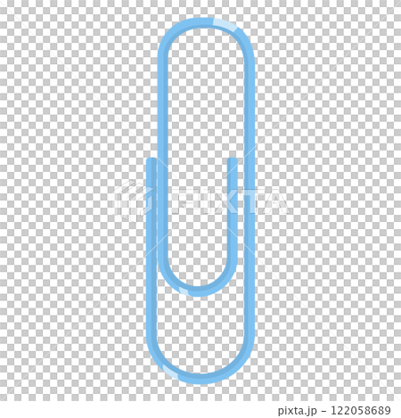 Illustration of a blue paper clip Illustration of a blue paper clip 122058689