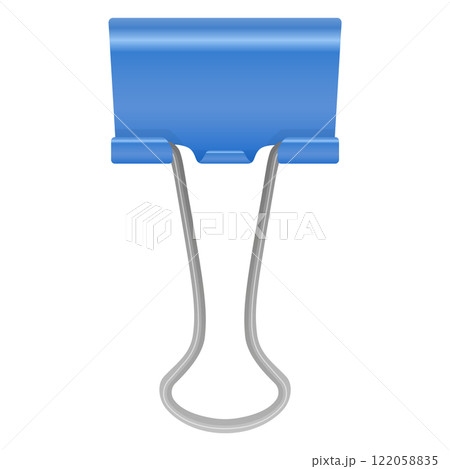 青色のダブルクリップのイラスト 122058835