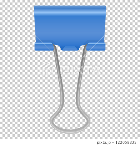 青色のダブルクリップのイラスト 122058835