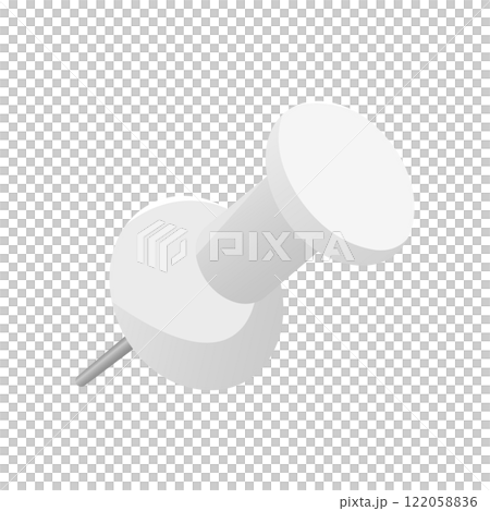Thumb tack illustration, pin, white Thumb tack illustration, pin, white 122058836