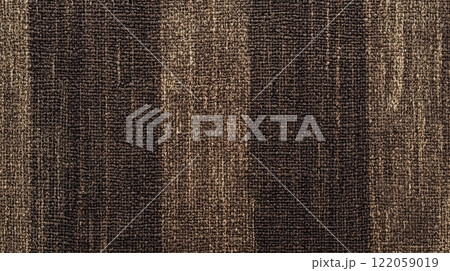 Rough burlap texture in a natural brown color, showcasing coarse fibers and an organic feel 122059019