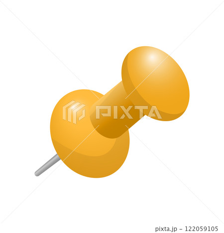 画鋲のイラスト、ピン、黄色 画鋲のイラスト、ピン、黄色 122059105