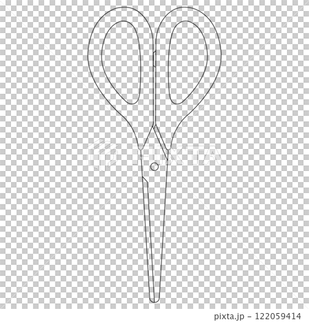 Scissors illustration, line drawing 122059414