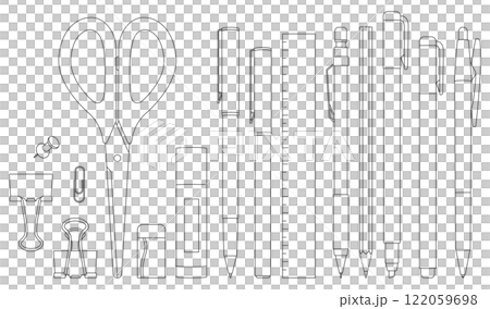 Stationery illustration set, line drawing 122059698