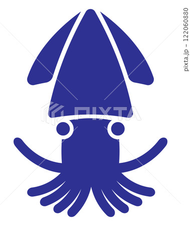 イカのアイコン 青 イカのアイコン 青 122060880