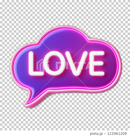 文字の入ったネオンカラーの吹き出し 122061209