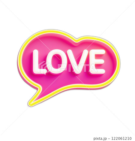 文字の入ったネオンカラーの吹き出し 文字の入ったネオンカラーの吹き出し 122061210