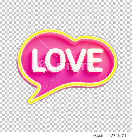 文字の入ったネオンカラーの吹き出し 文字の入ったネオンカラーの吹き出し 122061210