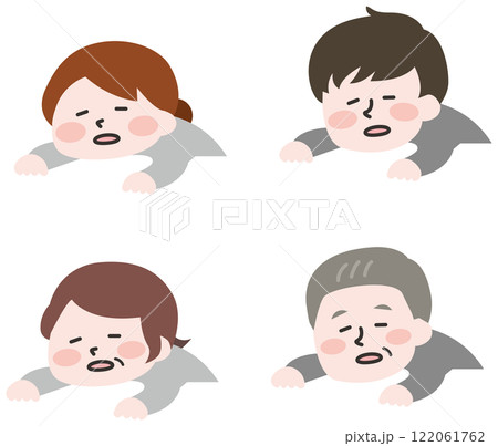 ぐったりしている人物セット 122061762