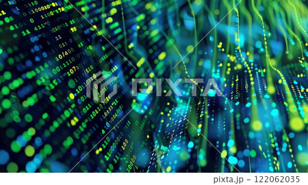 Abstract digital binary code pattern with...のイラスト素材 [122062035] - PIXTA