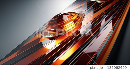 Beautiful closeup textures abstract tiles and black gold and yellow color glass pattern wall background and art wallpaper. Broadcast design opener screensaver. AI 122062499