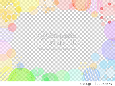 Colorful POP watercolor polka dot pattern transparent background title frame copy space Colorful POP watercolor polka dot pattern transparent background title frame copy space 122062675