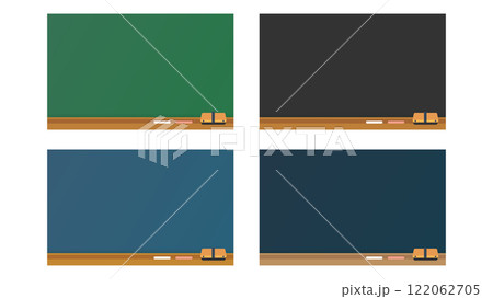 シンプルな黒板の学校素材セット1 シンプルな黒板の学校素材セット1 122062705