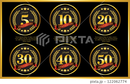 luxury gold set of anniversary celebration 122062774