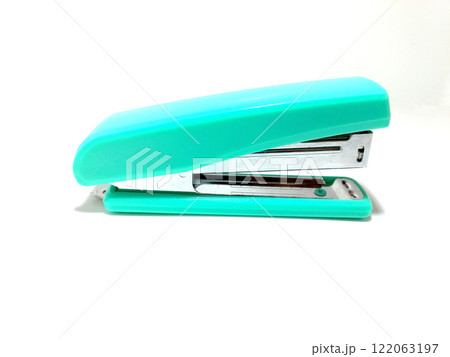 A modern and elegant office stapler isolated on a white surface. A modern and elegant office stapler isolated on a white surface. 122063197