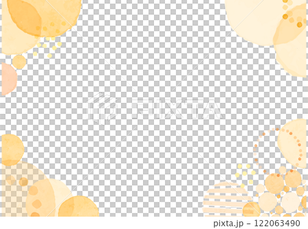 カラフルPOPな水彩の水玉模様　透過背景タイトルフレーム　コピースペース 122063490