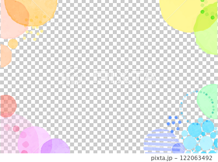 Colorful POP watercolor polka dot pattern transparent background title frame copy space Colorful POP watercolor polka dot pattern transparent background title frame copy space 122063492
