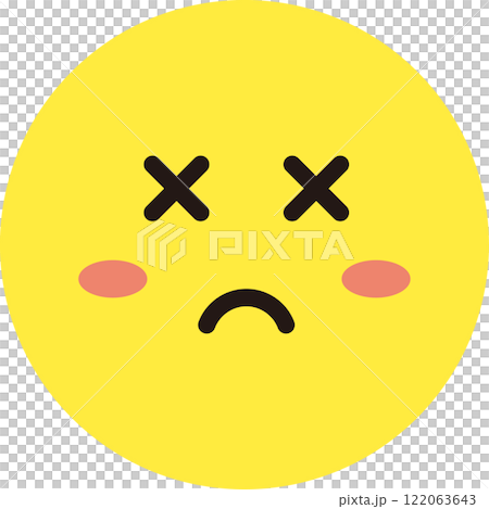 Face expression icon yellow simple circle single 122063643