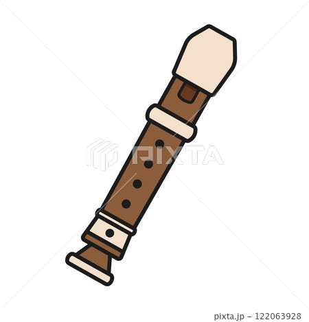 かわいいリコーダーのイラスト_線 かわいいリコーダーのイラスト_線 122063928