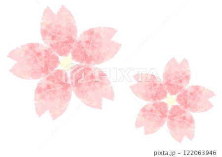 手描き風の淡いピンクの桜の花 122063946