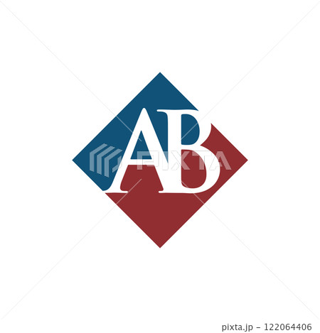 initial AB rhombus logo vector design 122064406