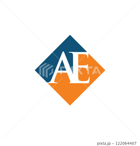initial AE rhombus logo vector design 122064407