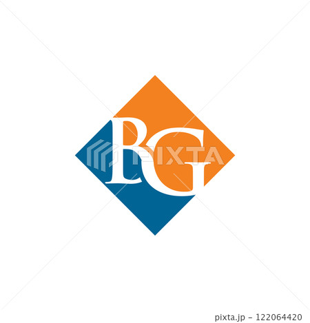 initial BG rhombus logo vector design 122064420