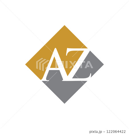 initial AZ rhombus logo vector design 122064422