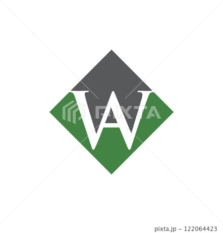 initial AW rhombus logo vector design 122064423