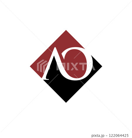 initial AO rhombus logo vector design 122064425