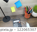 various items on the office desk . High-quality photo 122065307