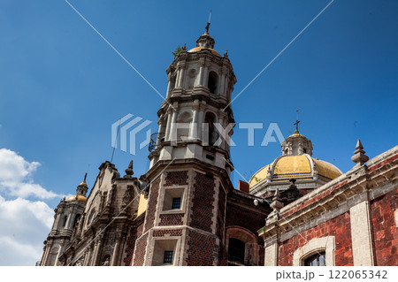 Detail of the towers of the old Basilica of Guadalupe known as Expiatory Temple of Christ the King in Mexico City. 122065342