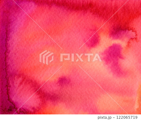 abstract sunset watercolor background with magenta and red gradient, love and passion, wet paint backdrop 122065719