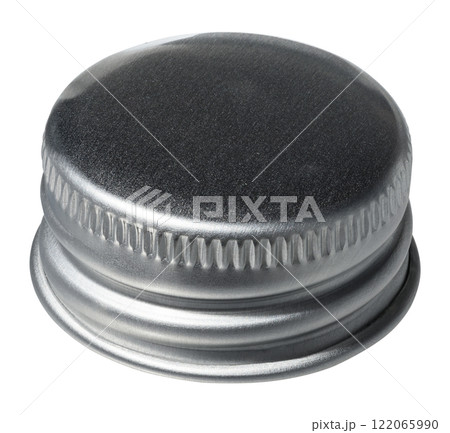 Aluminum bottle cap on isolated background Aluminum bottle cap on isolated background 122065990