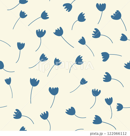 Vintage Decorative seamless pattern in classic style with small flowers, ditsy. Light silhouettes of flowers, two-color ornament shabby chic. Vintage Decorative seamless pattern in classic style with small flowers, ditsy. Light silhouettes of flowers, two-color ornament shabby chic. 122066112