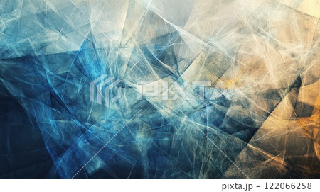Abstract patterns in blue and gold tones 122066258
