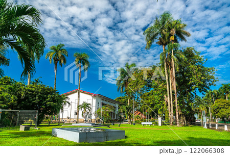 Cabinet of the President of Suriname with palm trees in Paramaribo Cabinet of the President of Suriname with palm trees in Paramaribo 122066308