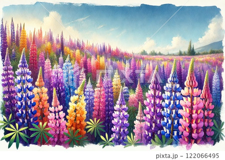 ルピナス畑 122066495