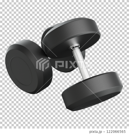 Two Blank Round Rubber Dumbbells, weightlifting gym equipment top view Two Blank Round Rubber Dumbbells, weightlifting gym equipment top view 122066565