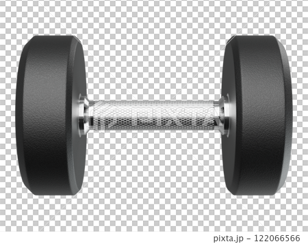 Blank Round Rubber Dumbbell, weightlifting gym equipment side view 122066566