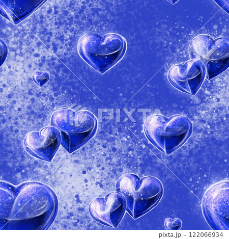 Seamless pattern with hearts on the blue background. Seamless pattern with hearts on the blue background. 122066934