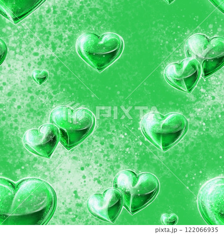 Seamless pattern with hearts on the green background. Seamless pattern with hearts on the green background. 122066935
