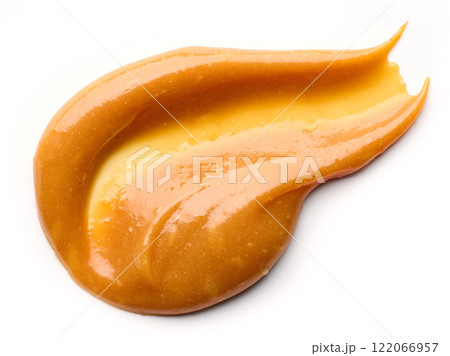 caramel smear on white background 122066957