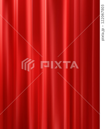 Red Curtain Draping Wave Pleat Curtains Theater Stage Background 122067803