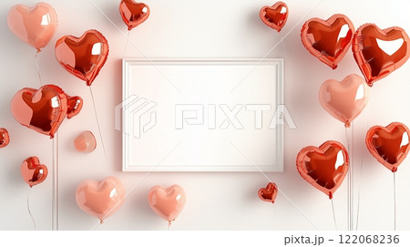 バレンタインデーのモチーフとコピースペース 122068236