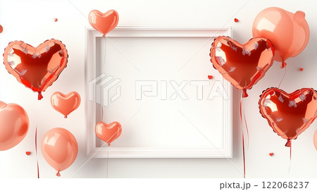 バレンタインデーのモチーフとコピースペース バレンタインデーのモチーフとコピースペース 122068237