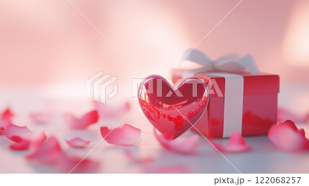 バレンタインデーのモチーフとコピースペース バレンタインデーのモチーフとコピースペース 122068257