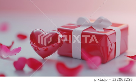 バレンタインデーのモチーフとコピースペース バレンタインデーのモチーフとコピースペース 122068259